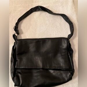 ZARA  Black 100% Leather Shoulder Bag !!!